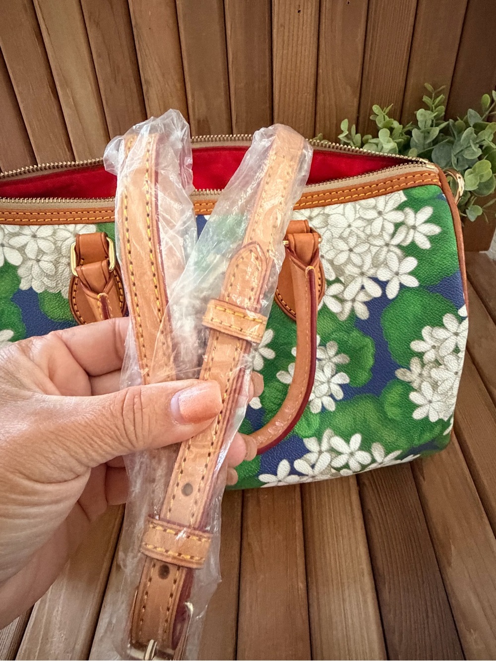 Dooney & Bourke Hydrangea Coated Satchel Crossbody Bag, Collector’s Design - Picture 11 of 14